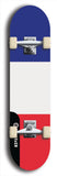 North American maple skateboard deck designed by underground artist BellyRash -- available in widths between 7.5 to 8.5 inches in both mellow concave and steep concave shapes. Artwork : 	France	flag skateboard deck																				