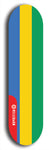 North American maple skateboard deck designed by underground artist BellyRash -- available in widths between 7.5 to 8.5 inches in both mellow concave and steep concave shapes. Artwork : 	Gabon	flag skateboard deck																				