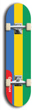North American maple skateboard deck designed by underground artist BellyRash -- available in widths between 7.5 to 8.5 inches in both mellow concave and steep concave shapes. Artwork : 	Gabon	flag skateboard deck																				