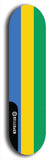 North American maple skateboard deck designed by underground artist BellyRash -- available in widths between 7.5 to 8.5 inches in both mellow concave and steep concave shapes. Artwork : 	Gabon	flag skateboard deck																				
