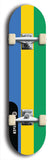 North American maple skateboard deck designed by underground artist BellyRash -- available in widths between 7.5 to 8.5 inches in both mellow concave and steep concave shapes. Artwork : 	Gabon	flag skateboard deck																				