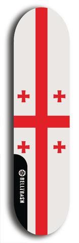 North American maple skateboard deck designed by underground artist BellyRash -- available in widths between 7.5 to 8.5 inches in both mellow concave and steep concave shapes. Artwork : 	Georgia	flag skateboard deck																				