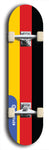 North American maple skateboard deck designed by underground artist BellyRash -- available in widths between 7.5 to 8.5 inches in both mellow concave and steep concave shapes. Artwork : 	Germany	flag skateboard deck																				