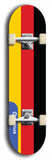 North American maple skateboard deck designed by underground artist BellyRash -- available in widths between 7.5 to 8.5 inches in both mellow concave and steep concave shapes. Artwork : 	Germany	flag skateboard deck																				