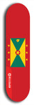 North American maple skateboard deck designed by underground artist BellyRash -- available in widths between 7.5 to 8.5 inches in both mellow concave and steep concave shapes. Artwork : 	Grenada	flag skateboard deck																				