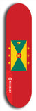 North American maple skateboard deck designed by underground artist BellyRash -- available in widths between 7.5 to 8.5 inches in both mellow concave and steep concave shapes. Artwork : 	Grenada	flag skateboard deck																				