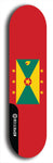 North American maple skateboard deck designed by underground artist BellyRash -- available in widths between 7.5 to 8.5 inches in both mellow concave and steep concave shapes. Artwork : 	Grenada	flag skateboard deck																				