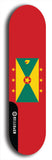 North American maple skateboard deck designed by underground artist BellyRash -- available in widths between 7.5 to 8.5 inches in both mellow concave and steep concave shapes. Artwork : 	Grenada	flag skateboard deck																				