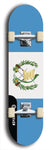 North American maple skateboard deck designed by underground artist BellyRash -- available in widths between 7.5 to 8.5 inches in both mellow concave and steep concave shapes. Artwork : 	Guatemala	flag skateboard deck																				