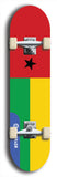 North American maple skateboard deck designed by underground artist BellyRash -- available in widths between 7.5 to 8.5 inches in both mellow concave and steep concave shapes. Artwork : 	Guinea-Bissau	flag skateboard deck																				