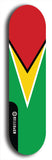 North American maple skateboard deck designed by underground artist BellyRash -- available in widths between 7.5 to 8.5 inches in both mellow concave and steep concave shapes. Artwork : 	Guyana	flag skateboard deck																				