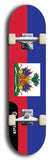 North American maple skateboard deck designed by underground artist BellyRash -- available in widths between 7.5 to 8.5 inches in both mellow concave and steep concave shapes. Artwork : 	Haiti	flag skateboard deck																				