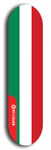 North American maple skateboard deck designed by underground artist BellyRash -- available in widths between 7.5 to 8.5 inches in both mellow concave and steep concave shapes. Artwork : 	Hungary	flag skateboard deck																				
