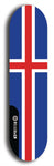 North American maple skateboard deck designed by underground artist BellyRash -- available in widths between 7.5 to 8.5 inches in both mellow concave and steep concave shapes. Artwork : 	Iceland	flag skateboard deck																				