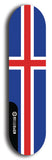 North American maple skateboard deck designed by underground artist BellyRash -- available in widths between 7.5 to 8.5 inches in both mellow concave and steep concave shapes. Artwork : 	Iceland	flag skateboard deck																				