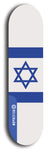 North American maple skateboard deck designed by underground artist BellyRash -- available in widths between 7.5 to 8.5 inches in both mellow concave and steep concave shapes. Artwork : 	Israel	flag skateboard deck																				