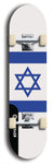 North American maple skateboard deck designed by underground artist BellyRash -- available in widths between 7.5 to 8.5 inches in both mellow concave and steep concave shapes. Artwork : 	Israel	flag skateboard deck																				