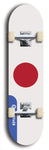 North American maple skateboard deck designed by underground artist BellyRash -- available in widths between 7.5 to 8.5 inches in both mellow concave and steep concave shapes. Artwork : 	Japan	flag skateboard deck																				