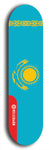 North American maple skateboard deck designed by underground artist BellyRash -- available in widths between 7.5 to 8.5 inches in both mellow concave and steep concave shapes. Artwork : 	Kazakhstan	flag skateboard deck																				