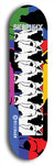 Skateboard deck: Limited edition, North American maple skateboard deck designed by underground artist BellyRash - available widths 7.5 to 8.5 inches in both mellow concave and steep concave shapes. Artwork: SK8PUNX logo brand popsicle-shaped deck