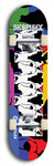 Skateboard deck: Limited edition, North American maple skateboard deck designed by underground artist BellyRash - available widths 7.5 to 8.5 inches in both mellow concave and steep concave shapes. Artwork: SK8PUNX logo brand popsicle-shaped deck