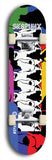 Skateboard deck: Limited edition, North American maple skateboard deck designed by underground artist BellyRash - available widths 7.5 to 8.5 inches in both mellow concave and steep concave shapes. Artwork: SK8PUNX logo brand popsicle-shaped deck