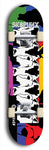 Skateboard deck: Limited edition, North American maple skateboard deck designed by underground artist BellyRash - available widths 7.5 to 8.5 inches in both mellow concave and steep concave shapes. Artwork: SK8PUNX logo brand popsicle-shaped deck