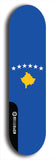North American maple skateboard deck designed by underground artist BellyRash -- available in widths between 7.5 to 8.5 inches in both mellow concave and steep concave shapes. Artwork : 	Kosovo	flag skateboard deck																				