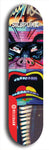 Skateboard deck: Limited edition, North American maple skateboard deck designed by underground artist BellyRash - available widths 7.5 to 8.5 inches in both mellow concave and steep concave shapes. Artwork: SK8PUNX logo brand popsicle-shaped deck