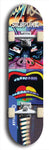 Skateboard deck: Limited edition, North American maple skateboard deck designed by underground artist BellyRash - available widths 7.5 to 8.5 inches in both mellow concave and steep concave shapes. Artwork: SK8PUNX logo brand popsicle-shaped deck