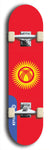 North American maple skateboard deck designed by underground artist BellyRash -- available in widths between 7.5 to 8.5 inches in both mellow concave and steep concave shapes. Artwork : 	Kyrgyzstan	flag skateboard deck																				