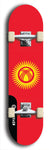 North American maple skateboard deck designed by underground artist BellyRash -- available in widths between 7.5 to 8.5 inches in both mellow concave and steep concave shapes. Artwork : 	Kyrgyzstan	flag skateboard deck																				