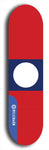 North American maple skateboard deck designed by underground artist BellyRash -- available in widths between 7.5 to 8.5 inches in both mellow concave and steep concave shapes. Artwork : 	Laos	flag skateboard deck																				