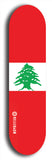 North American maple skateboard deck designed by underground artist BellyRash -- available in widths between 7.5 to 8.5 inches in both mellow concave and steep concave shapes. Artwork : 	Lebanon	flag skateboard deck																				