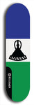 North American maple skateboard deck designed by underground artist BellyRash -- available in widths between 7.5 to 8.5 inches in both mellow concave and steep concave shapes. Artwork : 	Lesotho	flag skateboard deck																				