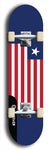 North American maple skateboard deck designed by underground artist BellyRash -- available in widths between 7.5 to 8.5 inches in both mellow concave and steep concave shapes. Artwork : 	Liberia	flag skateboard deck																				