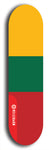 North American maple skateboard deck designed by underground artist BellyRash -- available in widths between 7.5 to 8.5 inches in both mellow concave and steep concave shapes. Artwork : 	Lithuania	flag skateboard deck																				