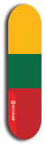 North American maple skateboard deck designed by underground artist BellyRash -- available in widths between 7.5 to 8.5 inches in both mellow concave and steep concave shapes. Artwork : 	Lithuania	flag skateboard deck																				