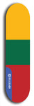 North American maple skateboard deck designed by underground artist BellyRash -- available in widths between 7.5 to 8.5 inches in both mellow concave and steep concave shapes. Artwork : 	Lithuania	flag skateboard deck																				