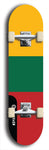 North American maple skateboard deck designed by underground artist BellyRash -- available in widths between 7.5 to 8.5 inches in both mellow concave and steep concave shapes. Artwork : 	Lithuania	flag skateboard deck																				