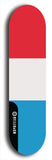 North American maple skateboard deck designed by underground artist BellyRash -- available in widths between 7.5 to 8.5 inches in both mellow concave and steep concave shapes. Artwork : 	Luxembourg	flag skateboard deck																				