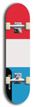 North American maple skateboard deck designed by underground artist BellyRash -- available in widths between 7.5 to 8.5 inches in both mellow concave and steep concave shapes. Artwork : 	Luxembourg	flag skateboard deck																				