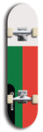 North American maple skateboard deck designed by underground artist BellyRash -- available in widths between 7.5 to 8.5 inches in both mellow concave and steep concave shapes. Artwork : 	Madagascar	flag skateboard deck																				