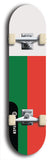 North American maple skateboard deck designed by underground artist BellyRash -- available in widths between 7.5 to 8.5 inches in both mellow concave and steep concave shapes. Artwork : 	Madagascar	flag skateboard deck																				