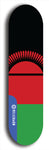 North American maple skateboard deck designed by underground artist BellyRash -- available in widths between 7.5 to 8.5 inches in both mellow concave and steep concave shapes. Artwork : 	Malawi	flag skateboard deck																				