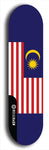 North American maple skateboard deck designed by underground artist BellyRash -- available in widths between 7.5 to 8.5 inches in both mellow concave and steep concave shapes. Artwork : 	Malaysia	flag skateboard deck																				