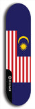 North American maple skateboard deck designed by underground artist BellyRash -- available in widths between 7.5 to 8.5 inches in both mellow concave and steep concave shapes. Artwork : 	Malaysia	flag skateboard deck																				
