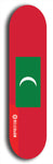 North American maple skateboard deck designed by underground artist BellyRash -- available in widths between 7.5 to 8.5 inches in both mellow concave and steep concave shapes. Artwork : 	Maldives	flag skateboard deck																				