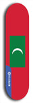 North American maple skateboard deck designed by underground artist BellyRash -- available in widths between 7.5 to 8.5 inches in both mellow concave and steep concave shapes. Artwork : 	Maldives	flag skateboard deck																				