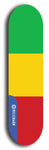 North American maple skateboard deck designed by underground artist BellyRash -- available in widths between 7.5 to 8.5 inches in both mellow concave and steep concave shapes. Artwork : 	Mali	flag skateboard deck																				